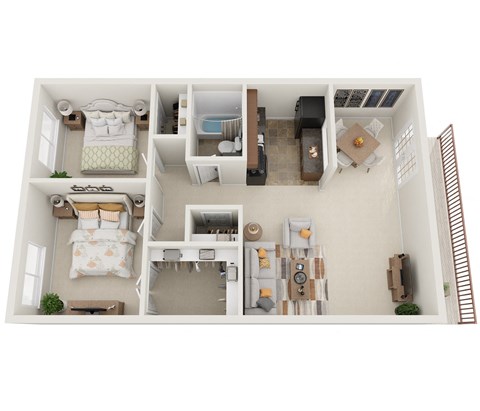 a floor plan of a 1 bedroom apartment